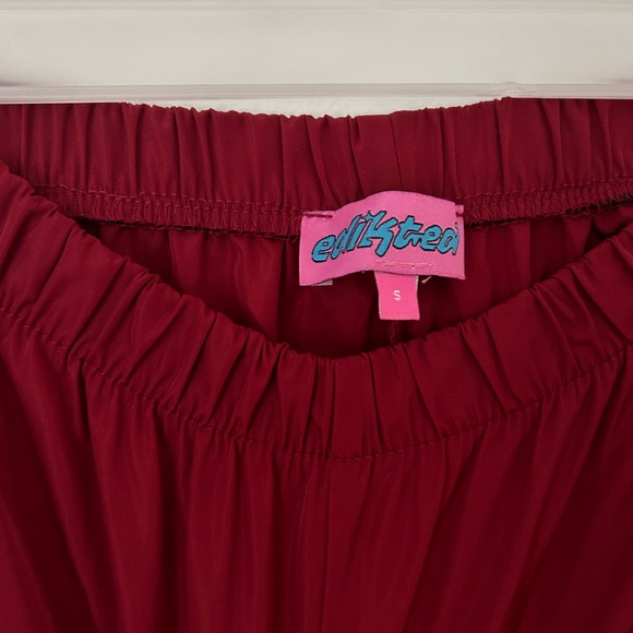 Edikted Red Remy Ribbon Track Pants - Picture 3 of 3